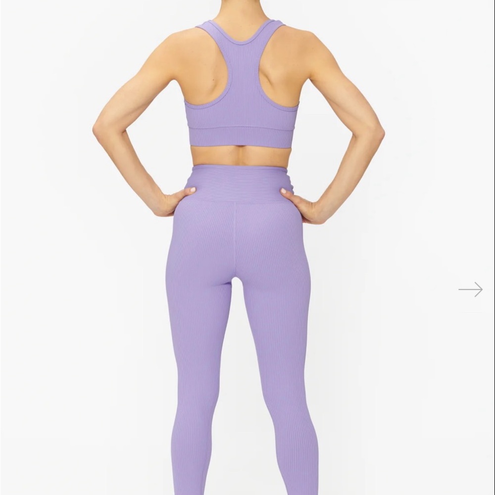 Year of Ours Purple Swirl Ribbed Leggings